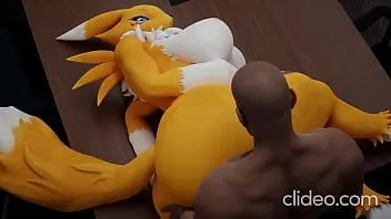 Abspielen Renamon und ihr schwarzer daddy ficken in ihrem büro